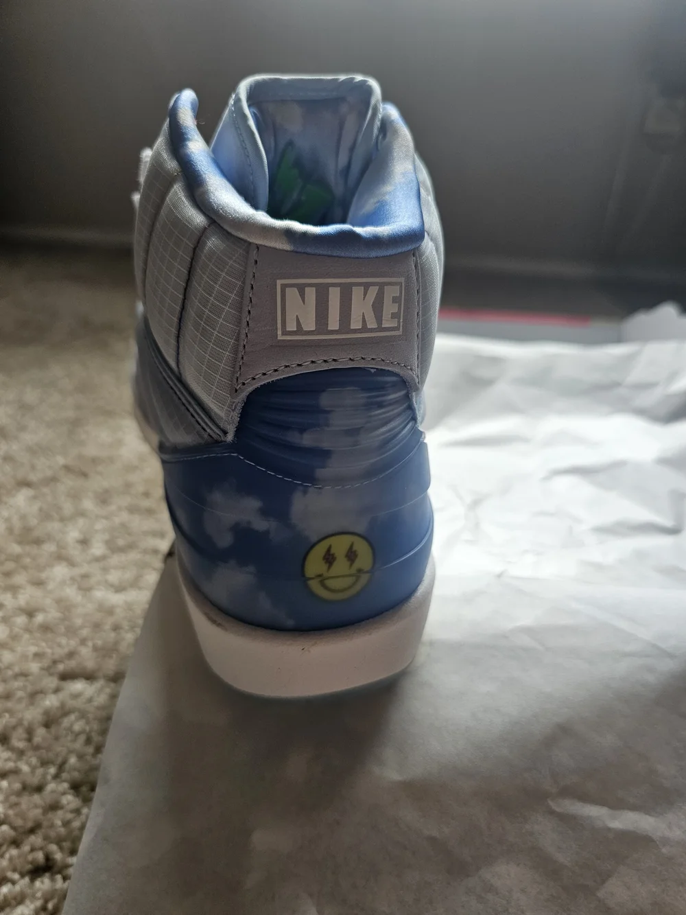 Jordan Kids High-Top Sneakers in Sky Blue and White